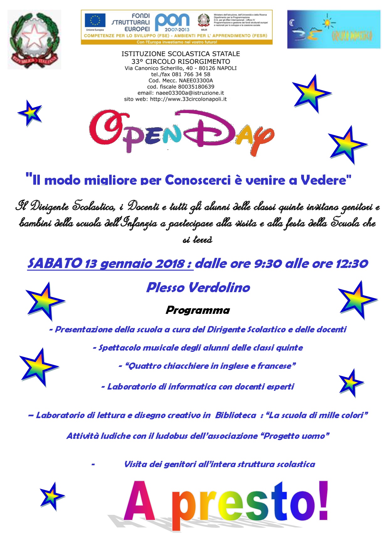 Open day primaria Verdolino